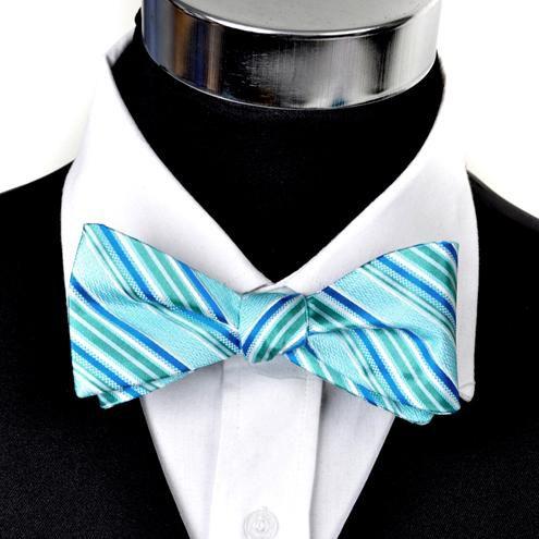 蝶ネクタイ ライトブルー マルチ ストライプ ボウタイ パーティー フォーマル メンズアクセサリー |  | 01