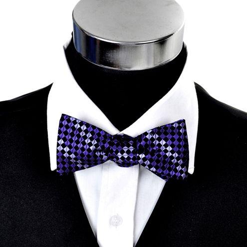 蝶ネクタイ パープル ジオメトリック モザイク ボウタイ パーティー フォーマル メンズアクセサリー |  | 01