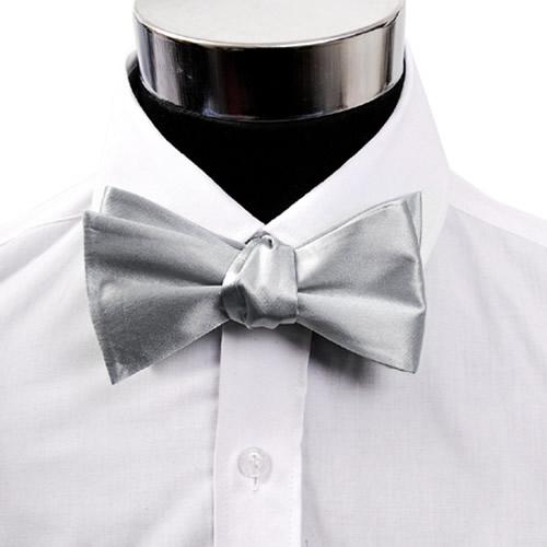蝶ネクタイ シルバー シルク ボウタイ パーティー フォーマル メンズアクセサリー |  | 02