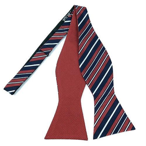 蝶ネクタイ ネイビー レッド トラッド リバーシブル ストライプ ボウタイ パーティー フォーマル メンズアクセサリー |  | 02