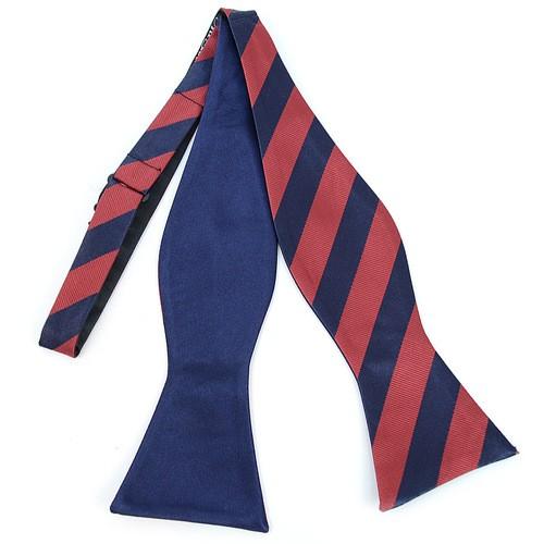 蝶ネクタイ バーガンディ ネイビー リバーシブル クラシック ストライプ ボウタイ パーティー フォーマル メンズアクセサリー |  | 02