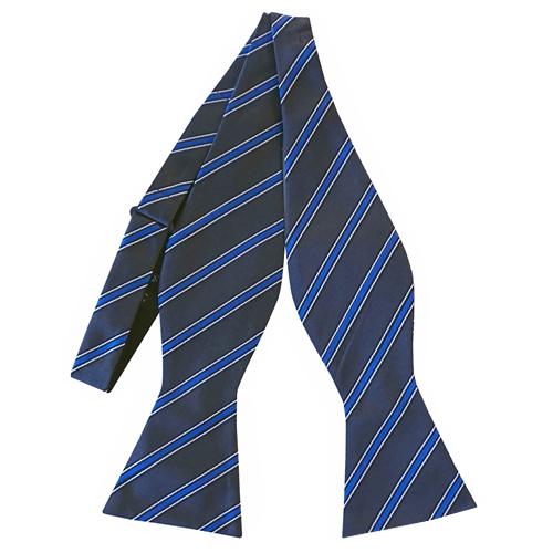 蝶ネクタイ グレー＆ブルー ストライプ ボウタイ パーティー フォーマル メンズアクセサリー |  | 01