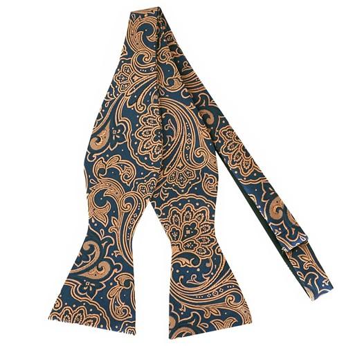 蝶ネクタイ ネイビー ブラウン ペイズリー ボウタイ パーティー フォーマル メンズアクセサリー |  | 01