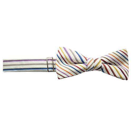 蝶ネクタイ 小倉織 ストライプ オリジナル ボウタイ 白多彩 簡易装着タイプ |  | 04