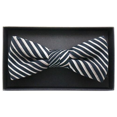 蝶ネクタイ 小倉織 ストライプ オリジナル ボウタイ 無彩 簡易装着タイプ |  | 05