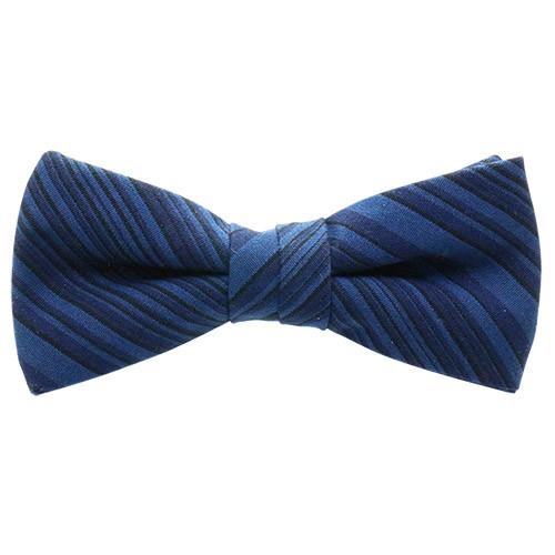 蝶ネクタイ 小倉織 ストライプ オリジナル ボウタイ 藍万筋 簡易装着タイプ |  | 01