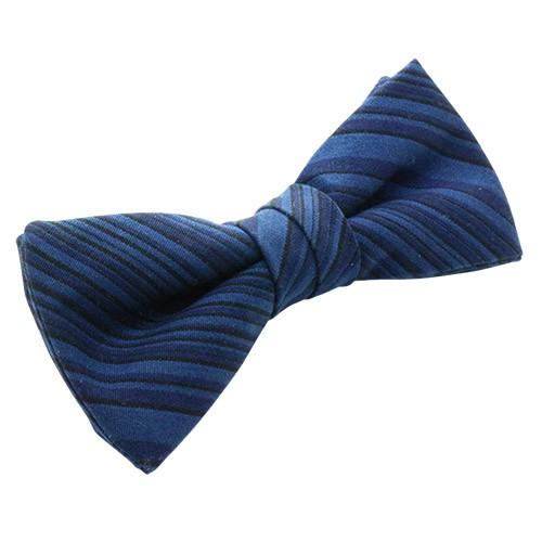 蝶ネクタイ 小倉織 ストライプ オリジナル ボウタイ 藍万筋 簡易装着タイプ |  | 02