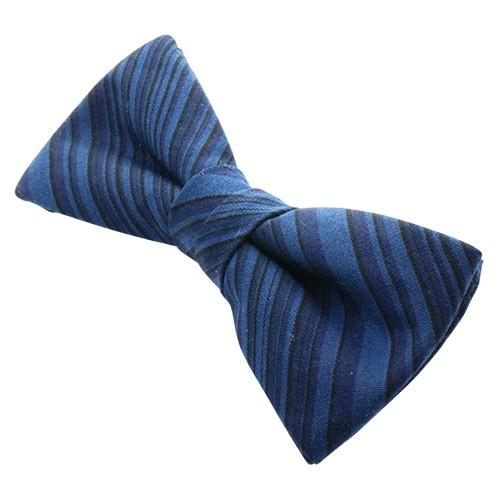 蝶ネクタイ 小倉織 ストライプ オリジナル ボウタイ 藍万筋 簡易装着タイプ |  | 03