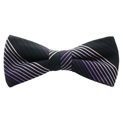 蝶ネクタイ 小倉織 ストライプ オリジナル ボウタイ 紫流 簡易装着タイプ |  | 01