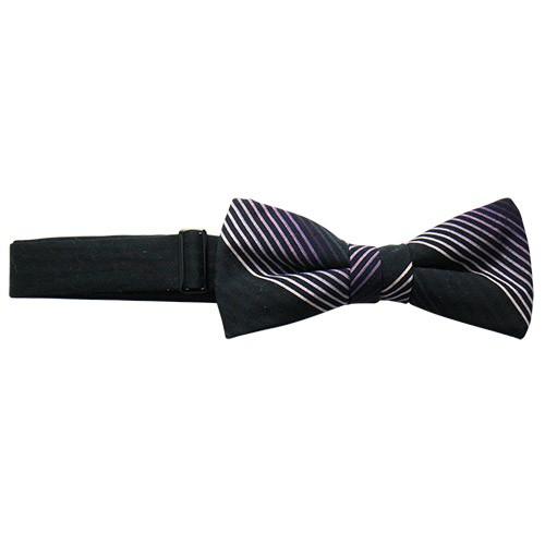 蝶ネクタイ 小倉織 ストライプ オリジナル ボウタイ 紫流 簡易装着タイプ |  | 04