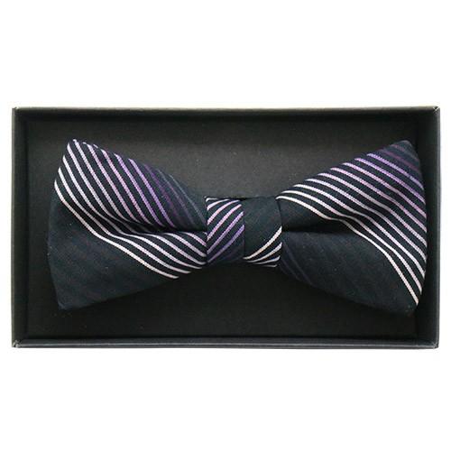 蝶ネクタイ 小倉織 ストライプ オリジナル ボウタイ 紫流 簡易装着タイプ |  | 05