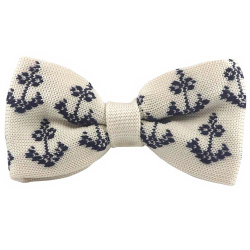 ニットタイ 蝶ネクタイ オフホワイト アンカー 錨 ボウタイ