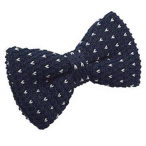 ニットタイ 蝶ネクタイ ダークネイビー ホワイト ポイント パーティー フォーマル メンズアクセサリー |  | 01