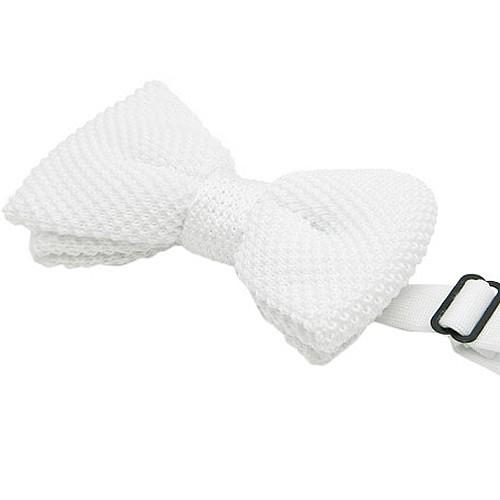 ニット 蝶ネクタイ ホワイト ボウタイ 簡易装着 簡単 パーティー フォーマル 即納 メンズアクセサリー |  | 03