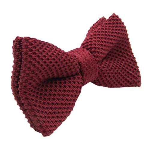 ニット 蝶ネクタイ バーガンディー ボウタイ 簡易装着 簡単 パーティー フォーマル メンズアクセサリー |  | 01