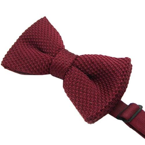 ニット 蝶ネクタイ バーガンディー ボウタイ 簡易装着 簡単 パーティー フォーマル メンズアクセサリー |  | 02