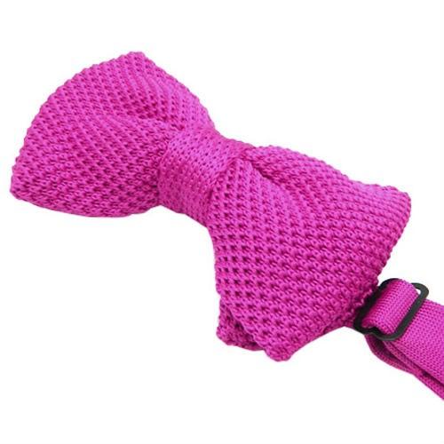 ニット 蝶ネクタイ ホットピンク ボウタイ 簡易装着 簡単 パーティー フォーマル メンズアクセサリー |  | 03