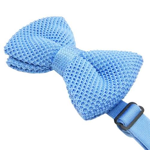 ニット 蝶ネクタイ スカイブルー ボウタイ 簡易装着 簡単 パーティー フォーマル メンズアクセサリー |  | 02