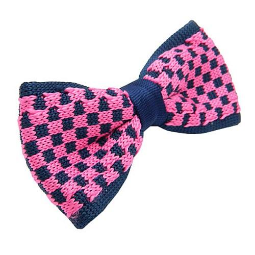 ニット 蝶ネクタイ ピンクチェック ボウタイ 簡易装着 簡単 パーティー フォーマル メンズアクセサリー |  | 01