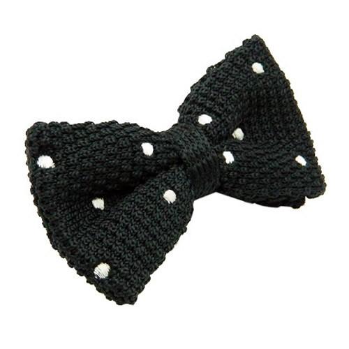 ニット 蝶ネクタイ ブラック ホワイト ドット ニットタイ 簡易装着 簡単 パーティー フォーマル メンズアクセサリー |  | 01