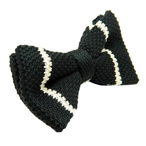 ニット 蝶ネクタイ ブラック ホワイト ストライプ ニットタイ 簡易装着 簡単 パーティー フォーマル メンズアクセサリー |  | 01