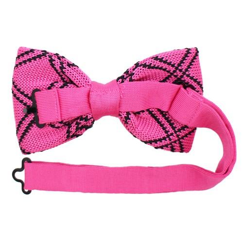 ニット 蝶ネクタイ ピンク ブラック ライン ニットタイ 簡易装着 簡単 パーティー フォーマル メンズアクセサリー |  | 03