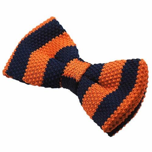 ニット 蝶ネクタイ オレンジ ネイビー ストライプ ニットタイ ボウタイ パーティー フォーマル メンズアクセサリー |  | 02