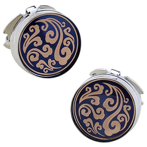 ボタンカバー ネイビー ゴールド ツタ 植物模様 |  | 01