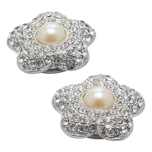ボタンカバー クリスタル フラワー パール |  | 02