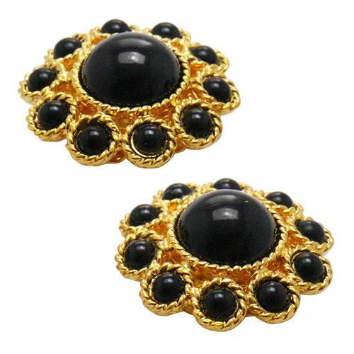 ボタンカバー ブラック フラワー |  | 02