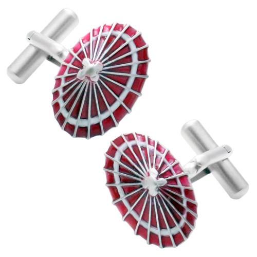 カフスボタン 和傘 番傘 レッド カフス カフリンクス メンズアクセサリー |  | 01