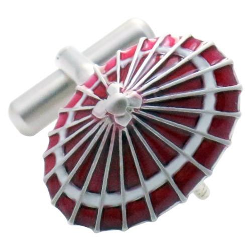 カフスボタン 和傘 番傘 レッド カフス カフリンクス メンズアクセサリー |  | 02