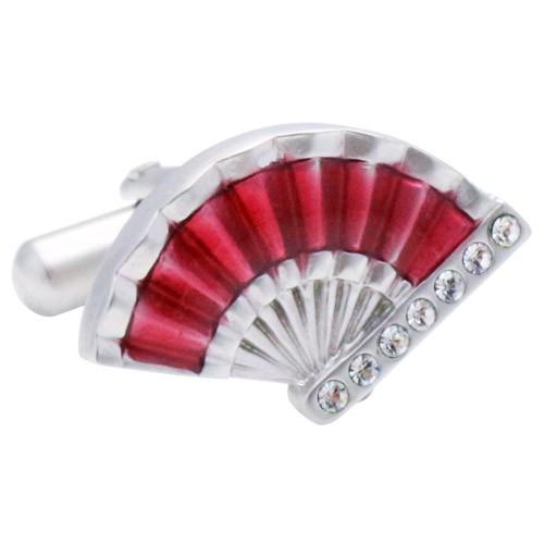 カフスボタン 扇 扇子 団扇 レッド カフス カフリンクス メンズアクセサリー |  | 02