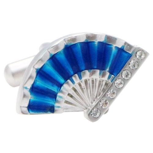 カフスボタン 扇 扇子 団扇 ブルー カフス カフリンクス メンズアクセサリー |  | 02