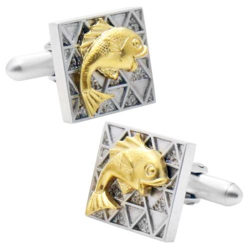 カフスボタン 鯛 鯉 ゴールド カフス カフリンクス メンズアクセサリー |  | 01