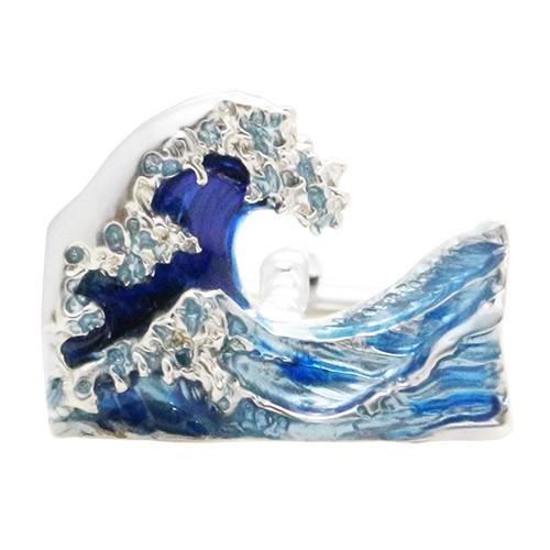 SWANK スワンク 神奈川沖浪裏 波涛 カフス ネクタイピン セット カフスボタン カフリンクス タイバー タイクリップ |  | 02