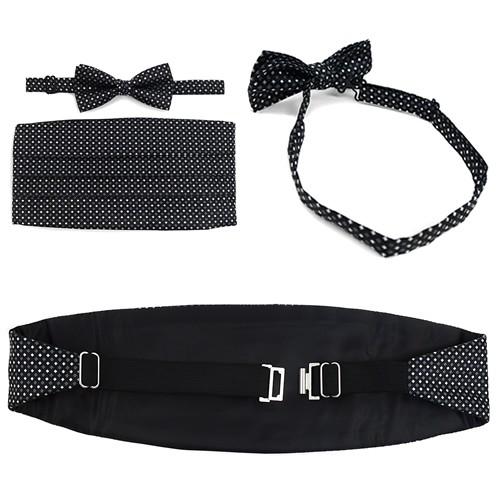 受賞店舗 カマーバンド 蝶ネクタイ ホワイト スクエア ドット 気質アップ Kwsrbd Com