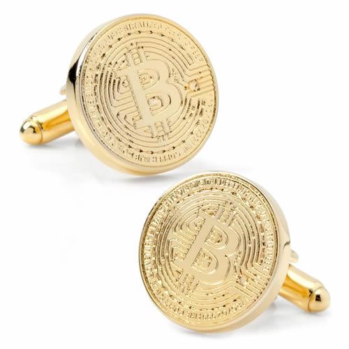 カフス カフスボタン ゴールド 仮想通貨 ビットコイン カフリンクス | 