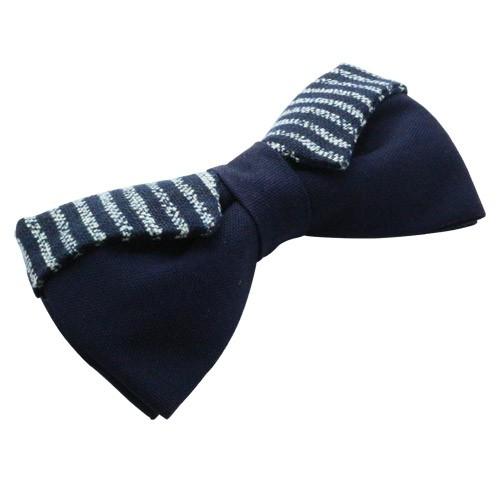 蝶ネクタイ ストライプ ネイビー 蝶タイ屋 コラボ オリジナル ボウタイ |  | 02