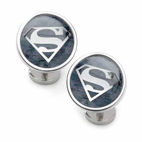 カフス カフスボタン スーパーマン Superman ネイビー ジェムストーン カフリンクス_1