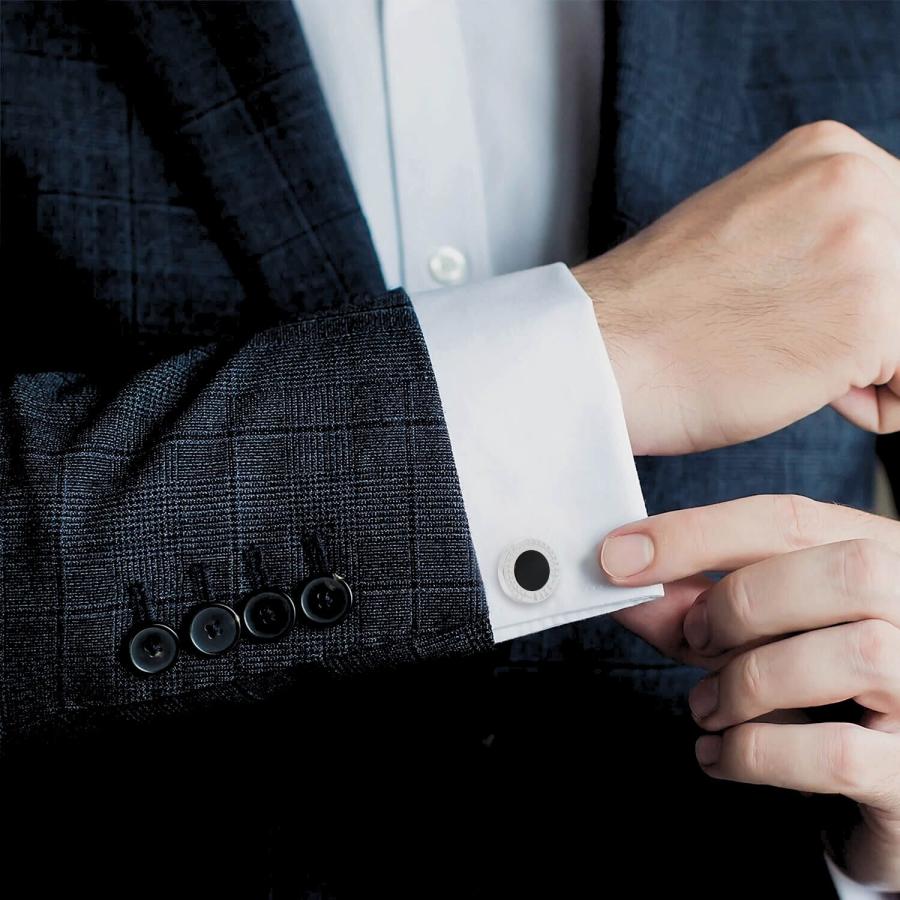 ダックス DAKS カフス カフスボタン ラウンド オニキス ストーン カフリンクス |  | 05