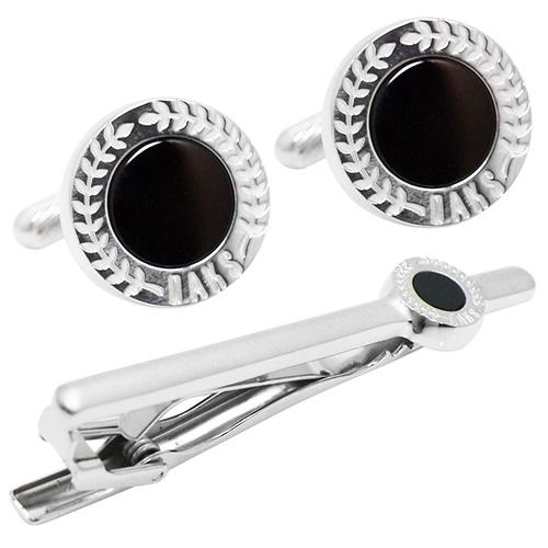 ダックス DAKS カフスボタン ネクタイピン セット オニキス ストーン