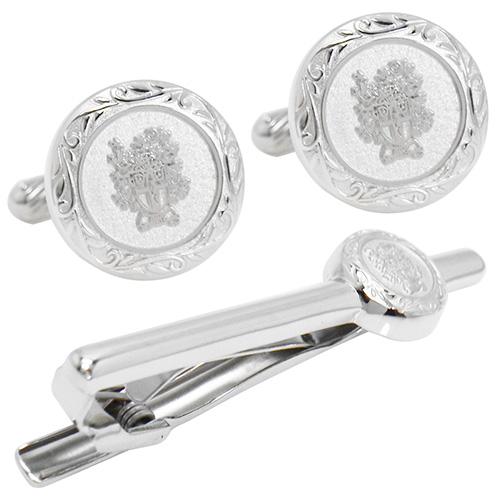 ダックス DAKS カフスボタン ネクタイピン セット シルバー ラウンド 紋章 カフス カフリンクス タイバー タイクリップ |  | 01