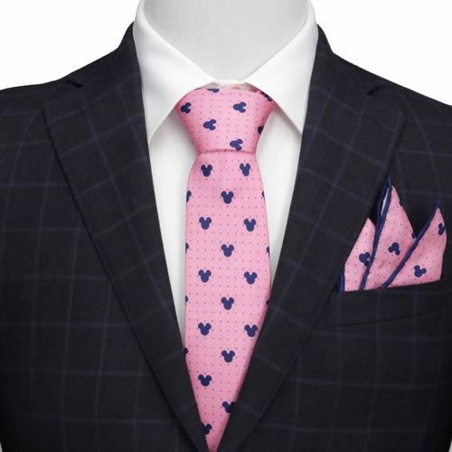 Disney ミッキー ピンク ドット ネクタイ ポケットチーフ セット |  | 06