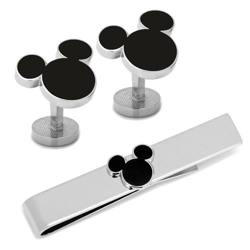 ディズニー ミッキー カフス ネクタイピン セット シルエット