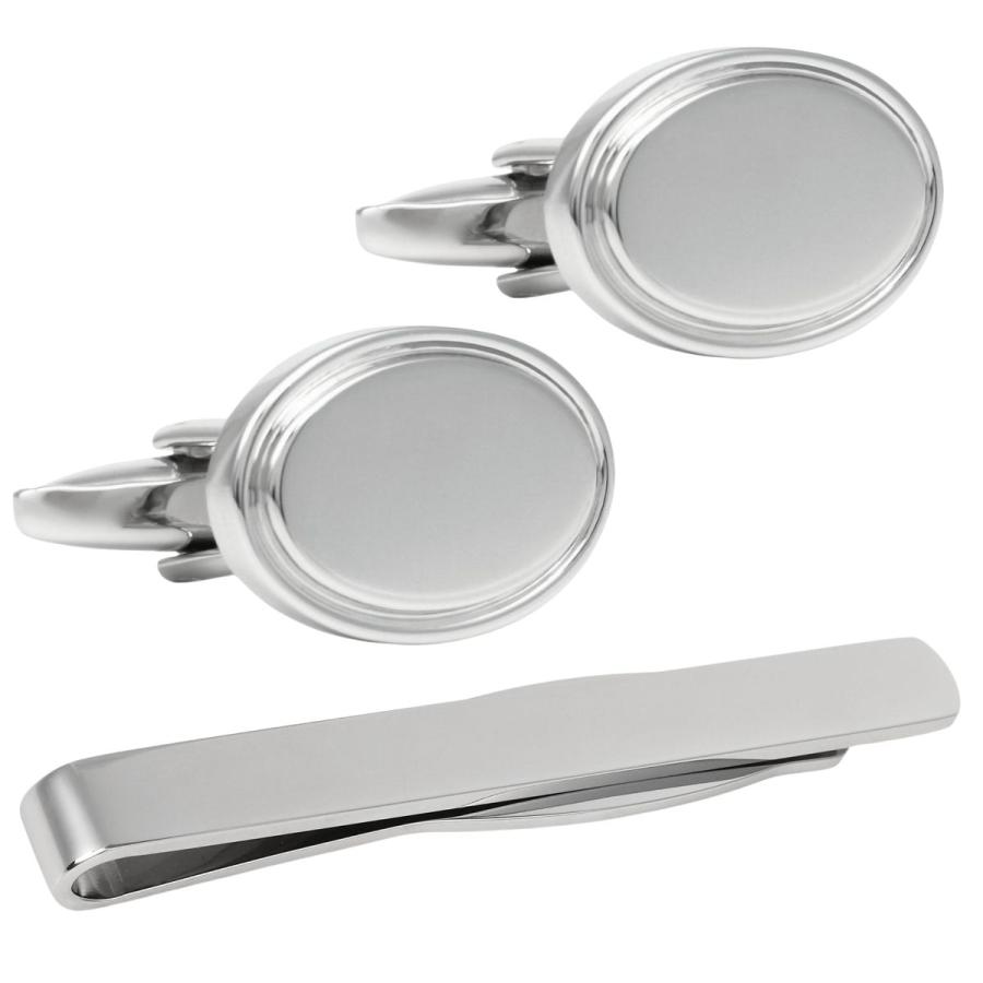 elizabeth parker エリザベスパーカー シルバー クラシック オーバル カフス ネクタイピン セット |  | 01