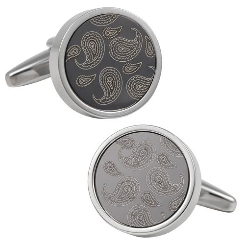 elizabeth parker エリザベスパーカー ラウンド ブラック ペイズリー カフス カフスボタン カフリンクス |  | 01