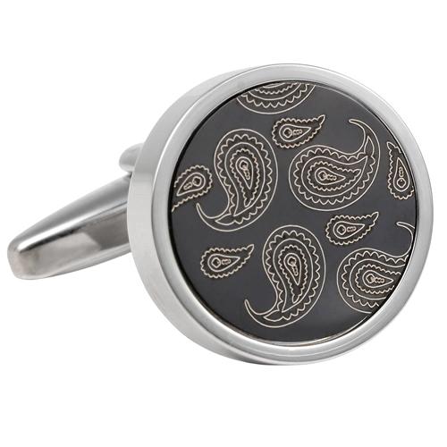 elizabeth parker エリザベスパーカー ラウンド ブラック ペイズリー カフス カフスボタン カフリンクス |  | 02