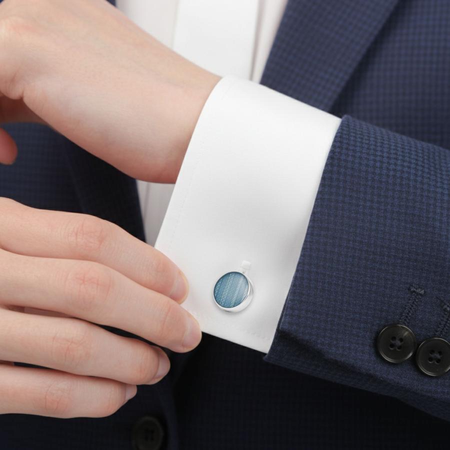 elizabeth parker エリザベスパーカー ブルー ラウンド カフス カフスボタン カフリンクス |  | 05