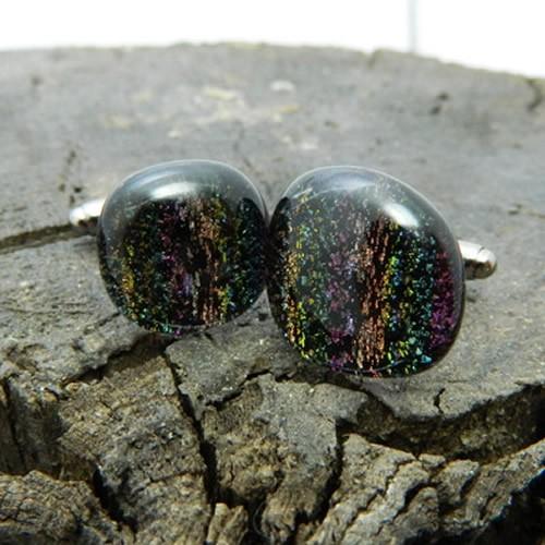 カフス カフスボタン ガラス オリジナル 手作り Ground Rainbow カフリンクス |  | 01